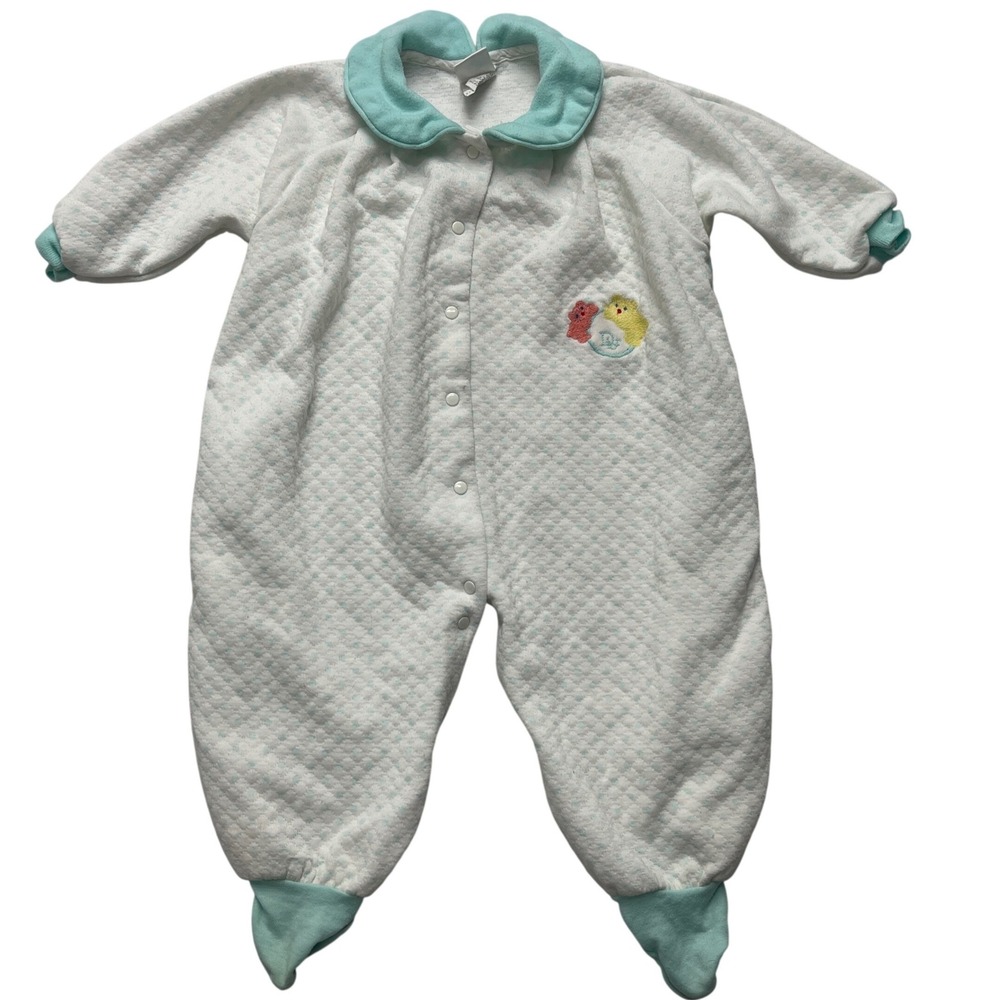 Baby‎ Dior Vintage Quilted Footie Romper Embroidered Large 18-23lb USA Designer